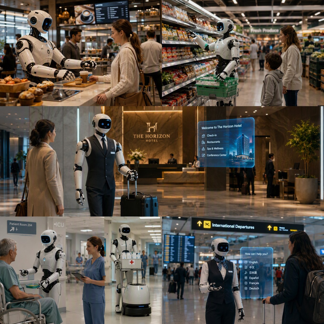 Robots and AI integrated into the population’s daily life