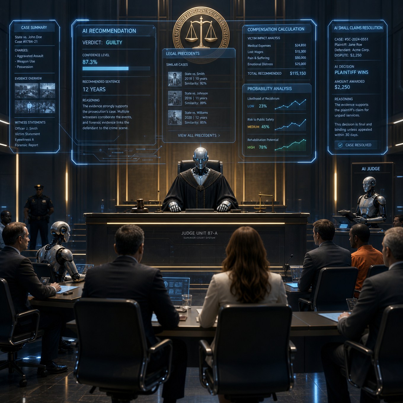 A judicial system administered by Artificial Superintelligence