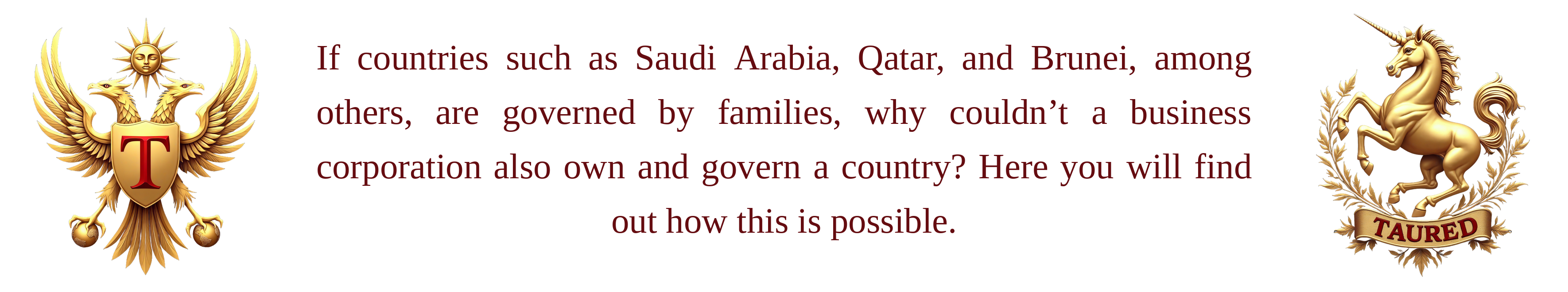 If countries such as Saudi Arabia, Qatar, and Brunei, among others, are governed by families, why couldn't a business corporation also own and govern a country? Here you will find out how this is possible.